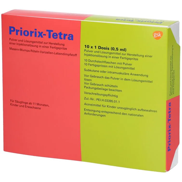 Priorix-tetra solution for injection, powder and solvent for preparation of solution for injection in prefilled syringe