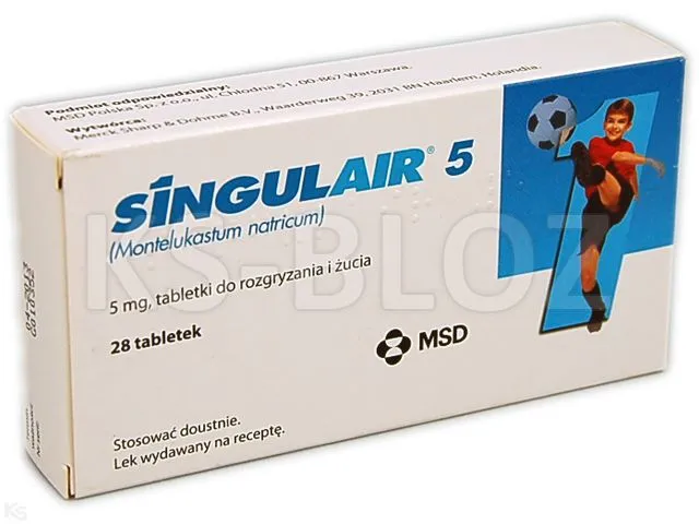 Singulair 5 tabletki, do rozgryzania i żucia