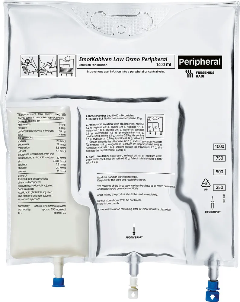 SmofKabiven Low Osmo Periférico emulsión para infusión