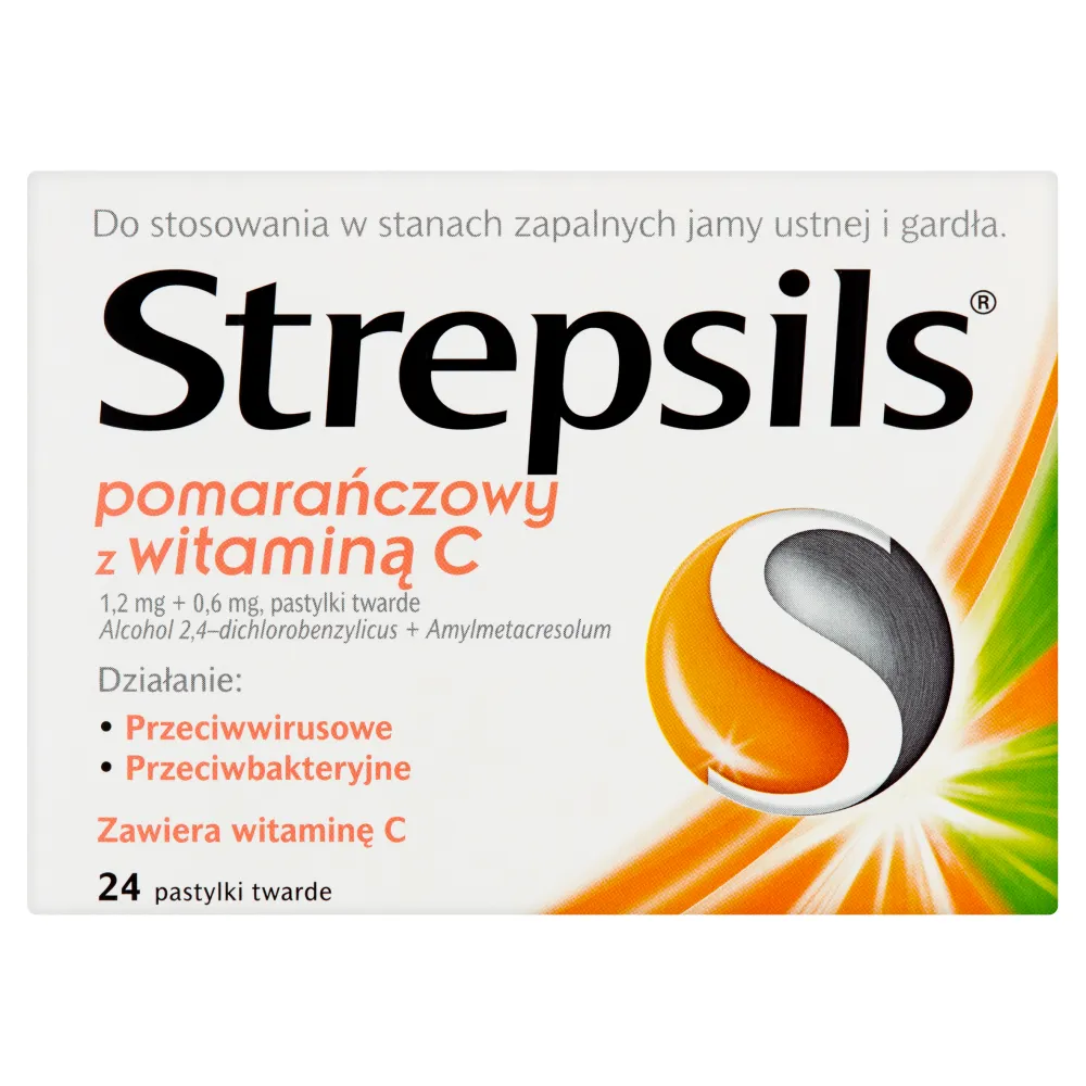 Strepsils orange with vitamin c tablets, hard