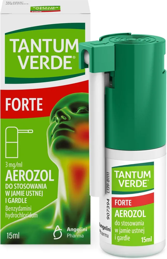 Tantum Verde Forte aerosol, para uso en la cavidad bucal y faringe