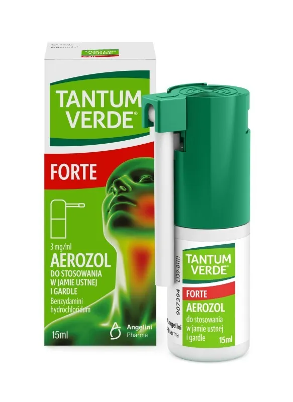 Tantum Verde Forte aerosol, para uso en la cavidad bucal y faringe
