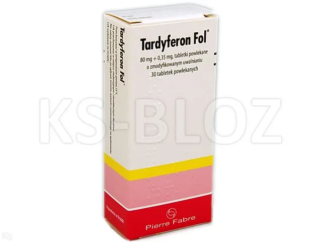 Tardyferon-fol tablets, prolonged release