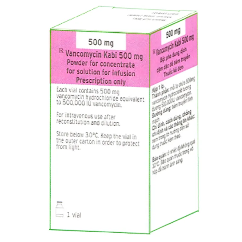 Vancomycin kabi powder for preparation of concentrate for infusion solution