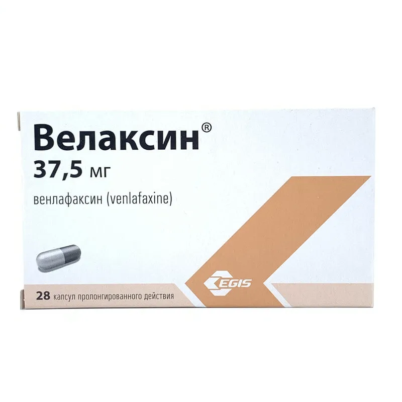 Velaxin er 37.5 mg capsules, extended release