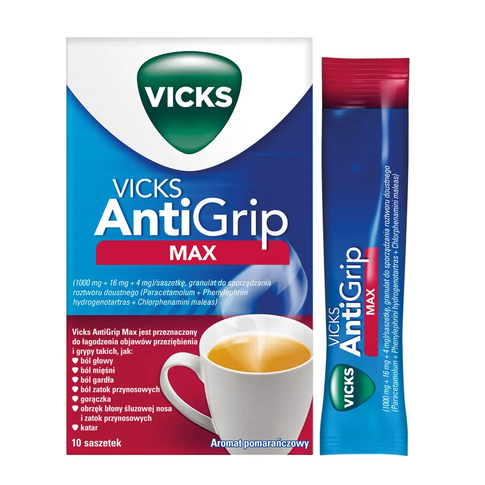 Vicks antigrip max solution for oral use, granules
