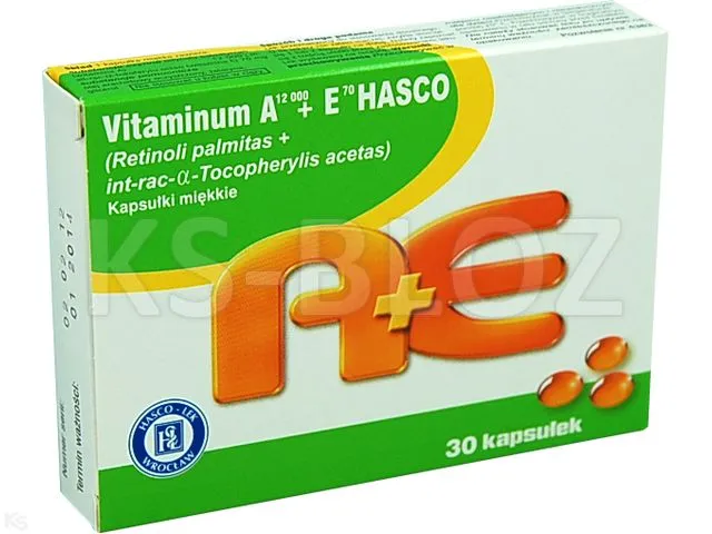 Vitamin a 12000 + e 70 hasco capsules, soft gelatin