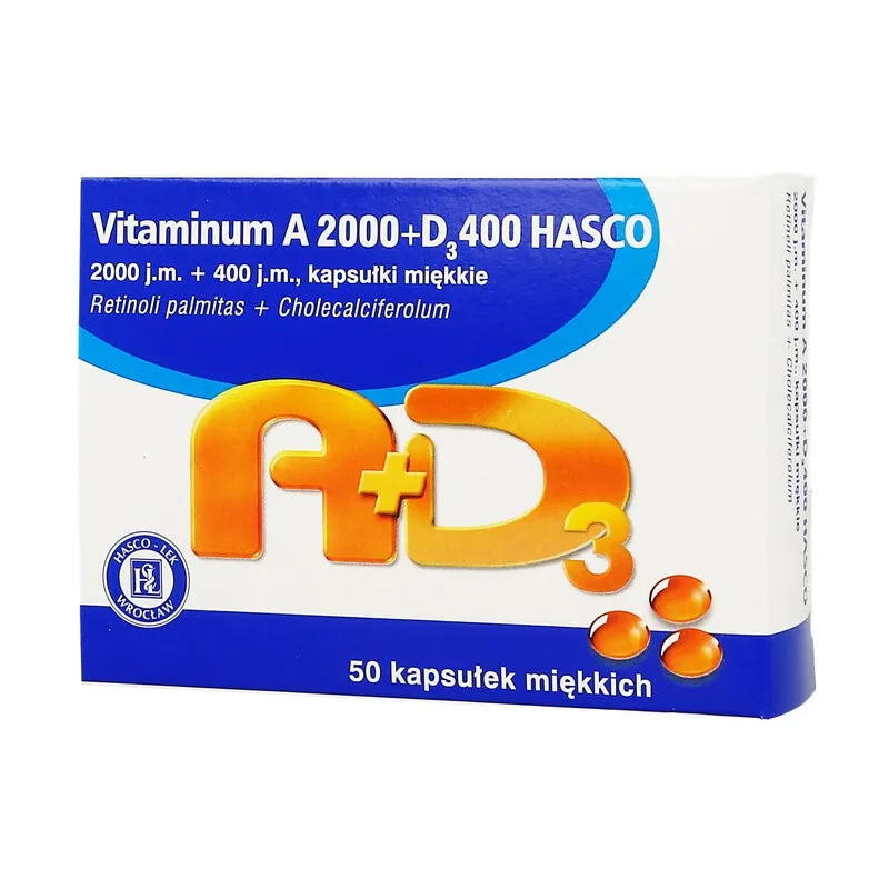 Vitaminum A 2000 + D3 400 Hasco kapsułki, miękkie