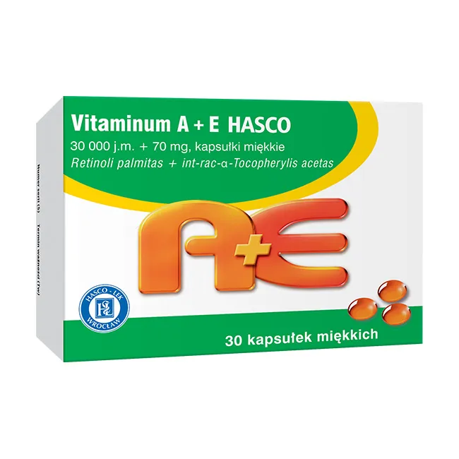 Vitamin a + e hasco capsules, soft gelatin