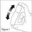 A hand holding an injection device