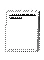 Empty square outline with dashed lines, a horizontal line with a serrated pattern in the upper left corner, right edge is a solid line