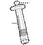 Syringe with scale and plunger, filled with liquid, marked with dosage indicators and dots indicating the direction of administration