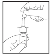 Hand holding a medication ampoule, the other hand unscrewing the cap with a syringe in preparation for administration