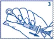 A hand holds a syringe at a 45-degree angle, inserting the needle into the muscle tissue of the arm