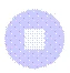 A medicinal tablet with a score line for splitting, placed on a purple background with a dotted pattern