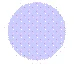 A light purple circle with evenly spaced white dots forming a grid pattern on the surface