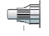 Syringe with needle inserted at an angle into muscle tissue, showing levels of administration and depth markings