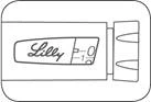 Automatic pen injector with 'Lilly' logo, digital display, and dose administration mechanism, designed for subcutaneous drug delivery
