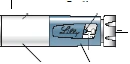 Pen injector with transparent body, blue dose viewing window, and mechanism for drug delivery, including dose adjustment markings and an administration button