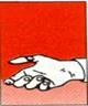 Una mano con los dedos extendidos sobre un fondo rojo, con marcas en la piel que indican los lugares de inyección