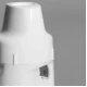 White plastic vial with a nasal spray nozzle, a small black component visible on the body