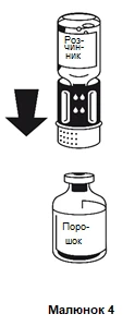 Frasco vacío etiquetado como Polvo debajo de una flecha que lo señala desde un frasco etiquetado como Bio-NIC, con el texto 'Figura 4' debajo de la imagen.