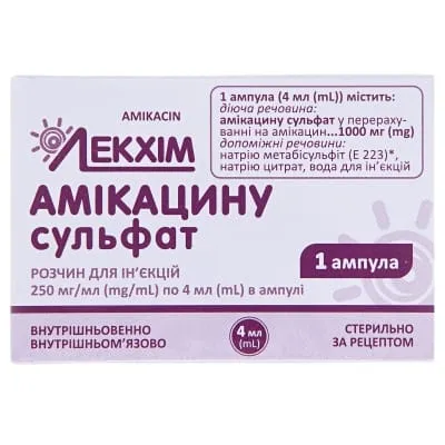 Amikacina sulfato solución para inyección