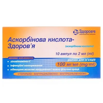 Ácido ascórbico-Zdorovya solución para inyección