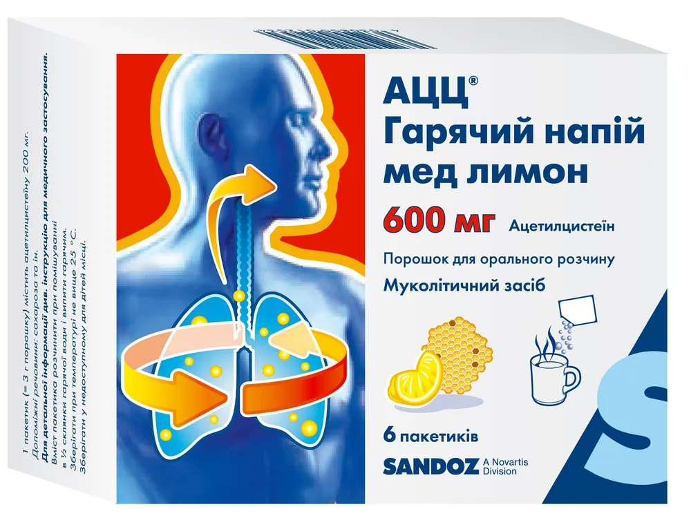 ACC® bebida caliente miel limón polvo para solución oral