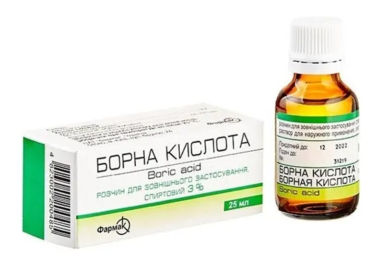 Ácido bórico раствор, наружный, спиртовой