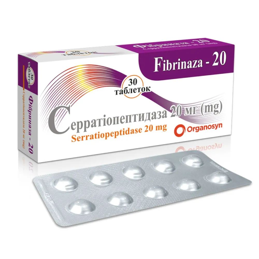 Fibrinaza-20 comprimidos, recubiertos con película entérica