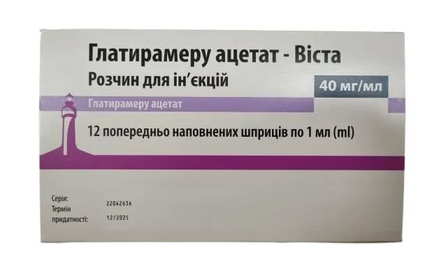 Glatiramer acetato-Vista solución para inyección