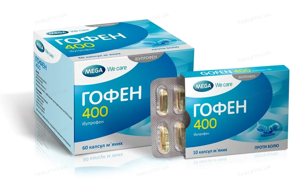 Gofen 400 capsules, soft gelatin