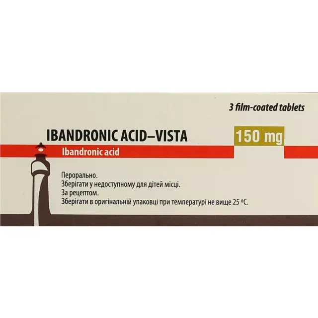 Ácido ibandrónico-Vista 150 mg comprimidos, recubiertos con película
