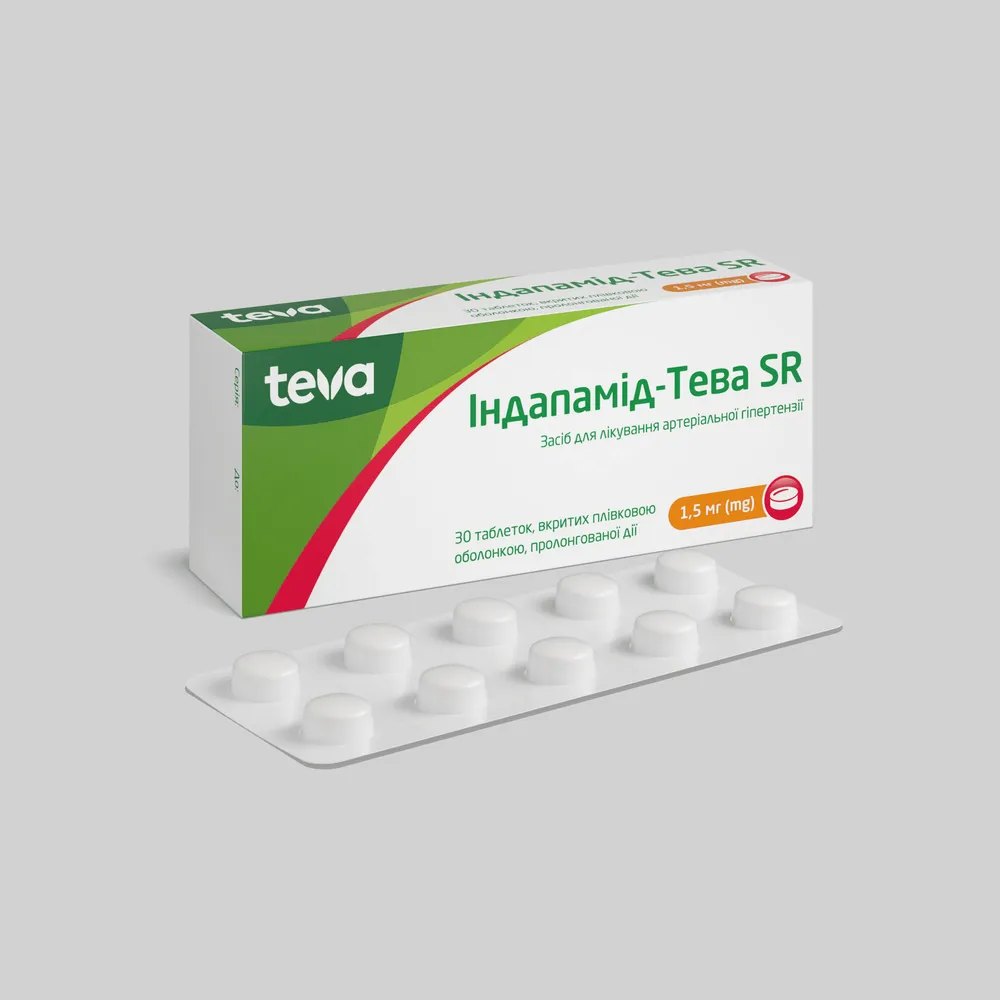 Indapamida-Teva SR comprimidos, recubiertos con película, de liberación prolongada