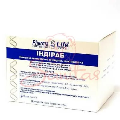 Indirab vaccino antirabbico purificato, inattivato polvere liofilizzata per soluzione per iniezione