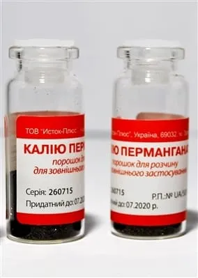 Potassium permanganate powder for solution for external use
