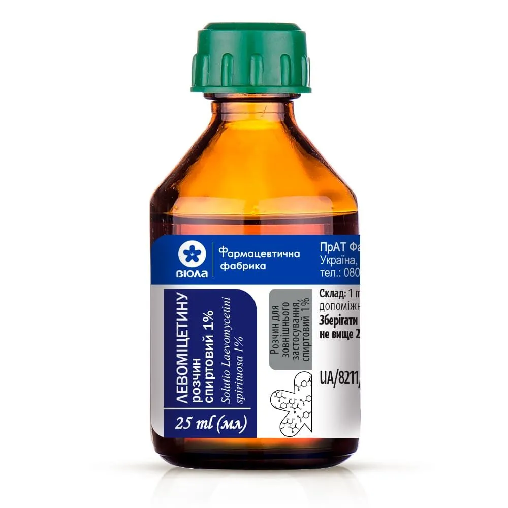 Levomicetin soluzione alcolica 1% soluzione, per uso esterno, alcolica
