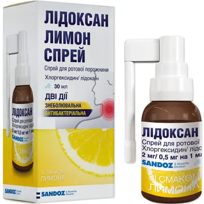 Lidoxan lemon spray spray, oral cavity
