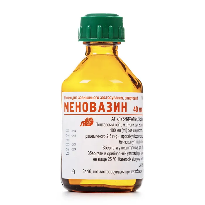 Menovazin soluzione, per uso esterno, alcolica