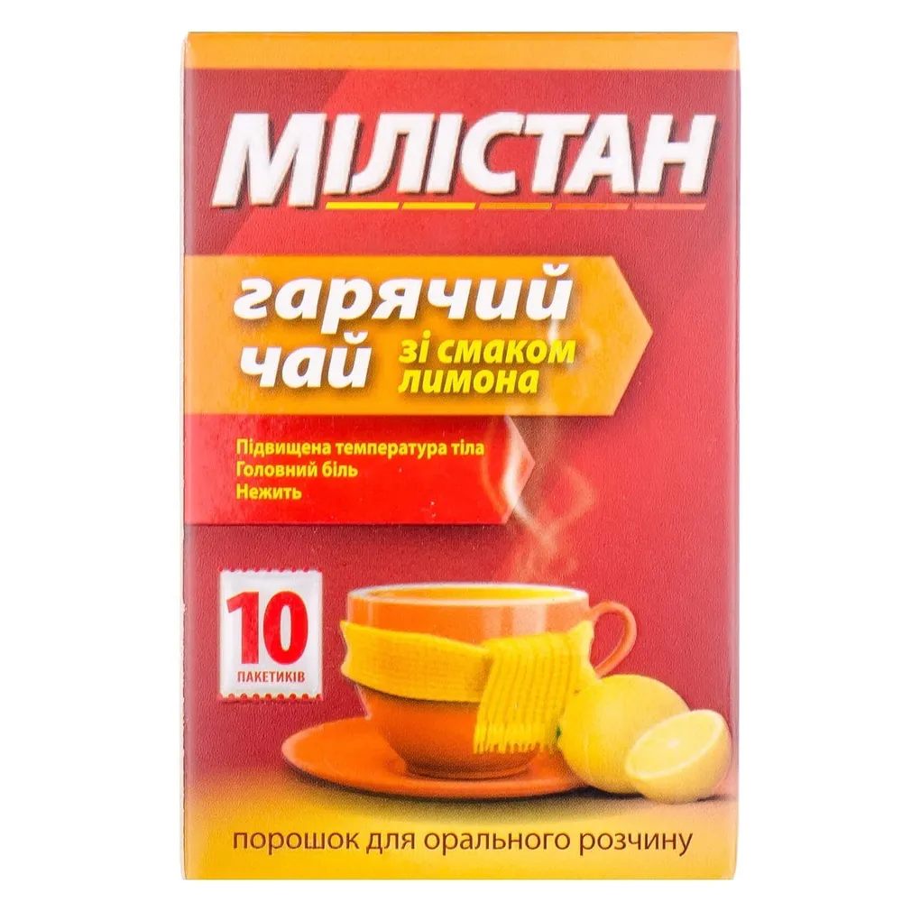 Milistan hot tea with lemon flavor powder for oral solution