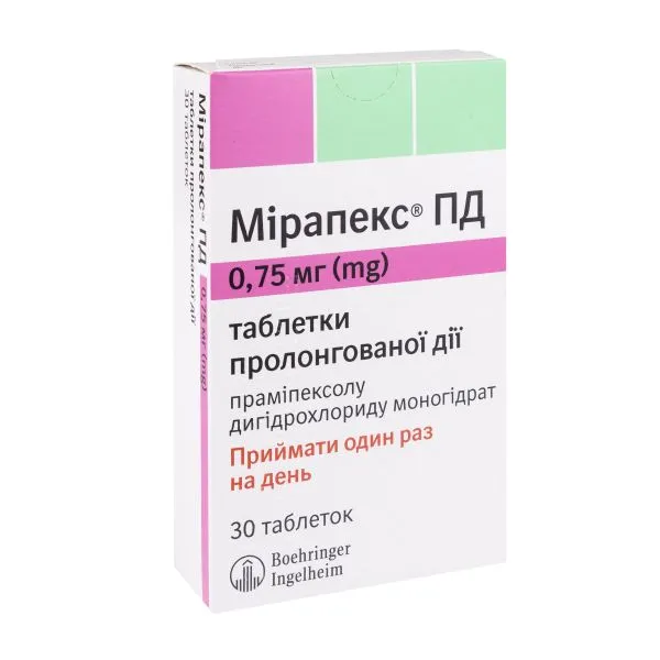 Мирапекс® пд таблетки, пролонгированного действия