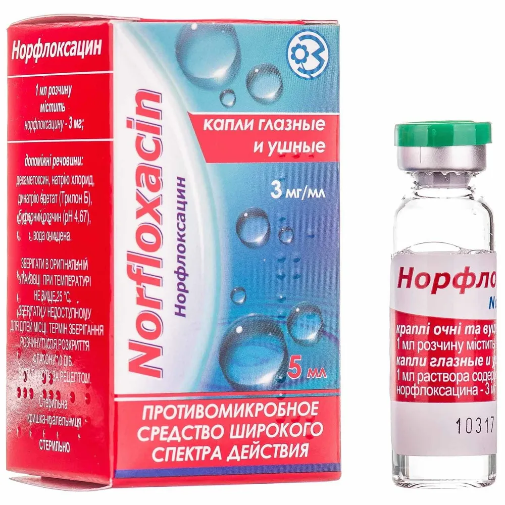 Норфлоксацин капли, глазные и ушные