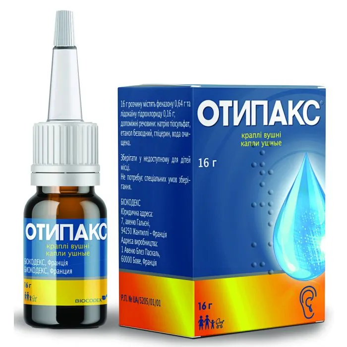 Otipax drops, ear