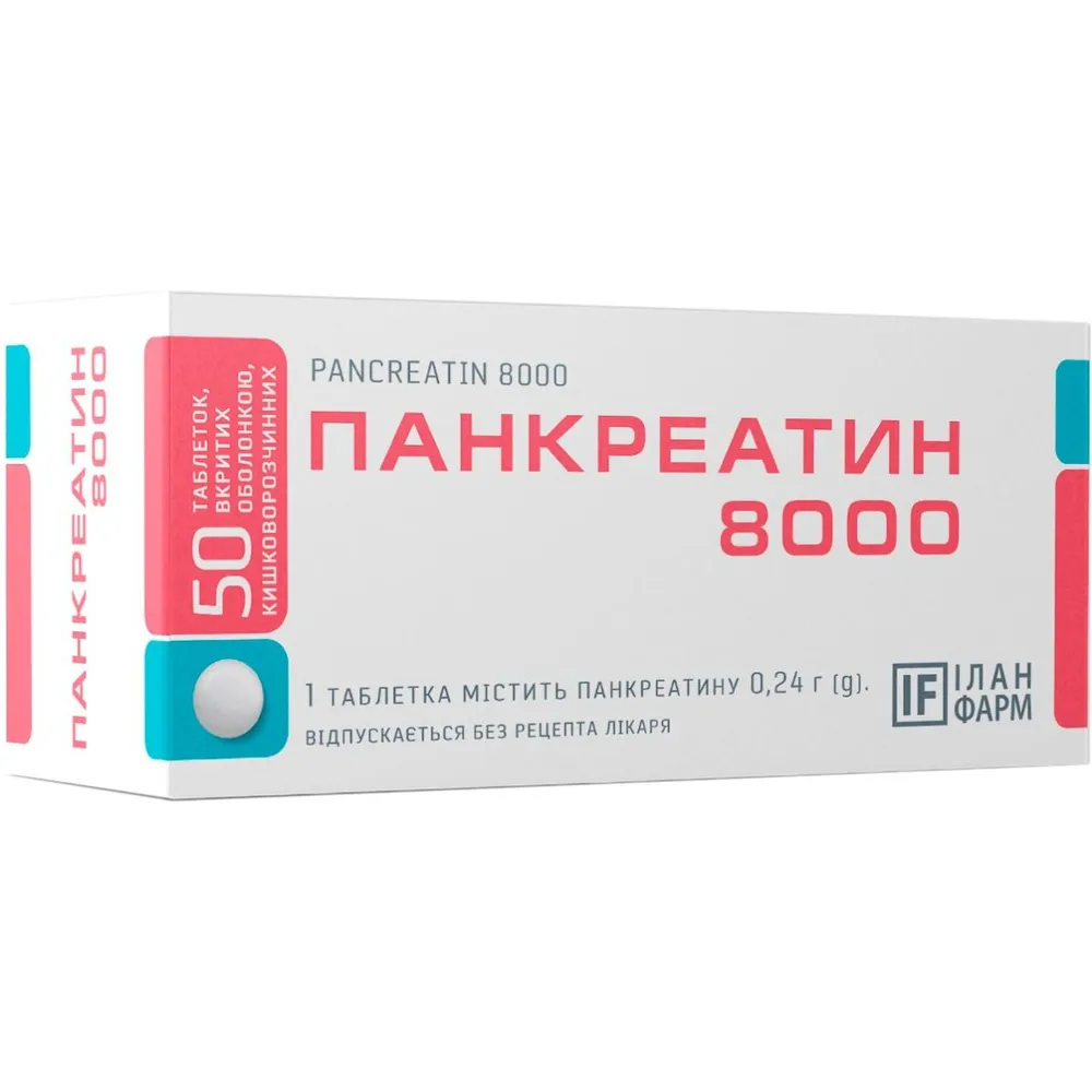 Pancreatin 8000 tablets, enteric-coated