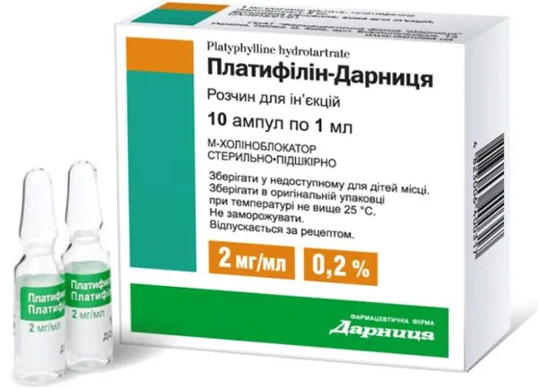 Platifillin-Darnitsa solución para inyección