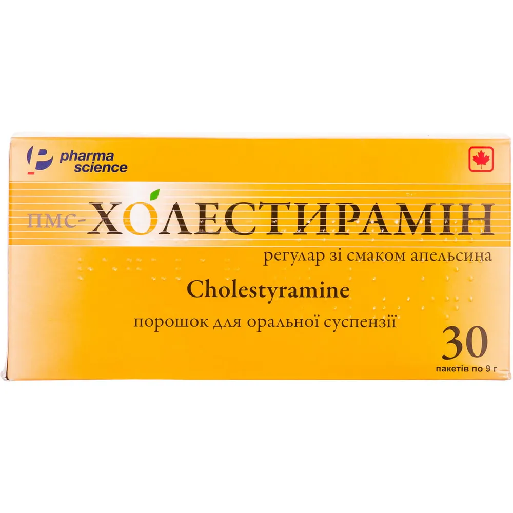 Pms-cholestyramine regular with orange flavor powder for oral suspension