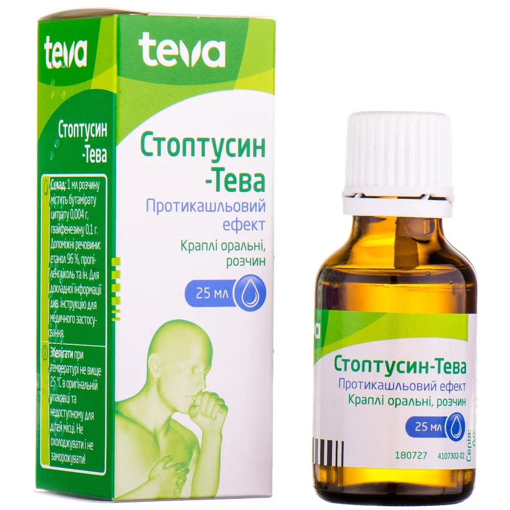 Стоптусин-тева капли, оральные, раствор