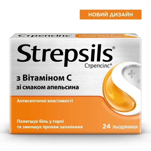 Strepsils® con vitamina C con sabor a naranja comprimidos, recubiertos con película
