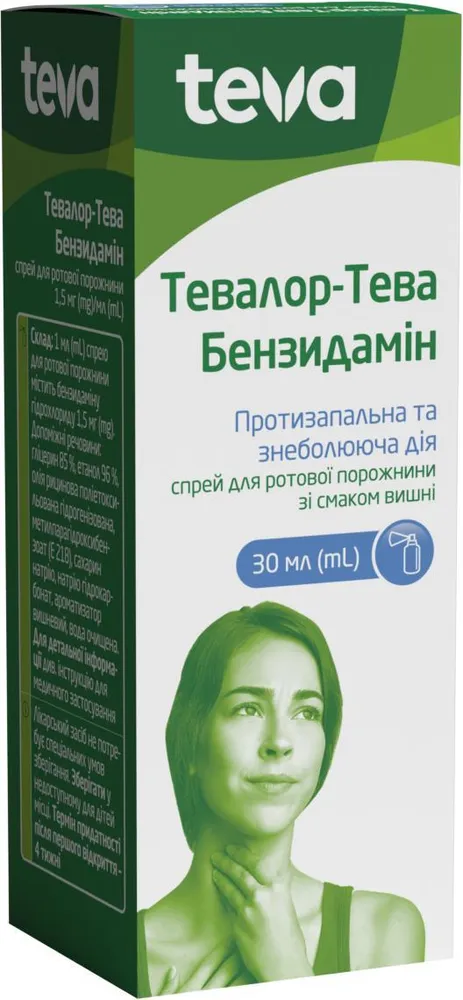 Тевалор-тева бензидамин спрей, для ротовой полости